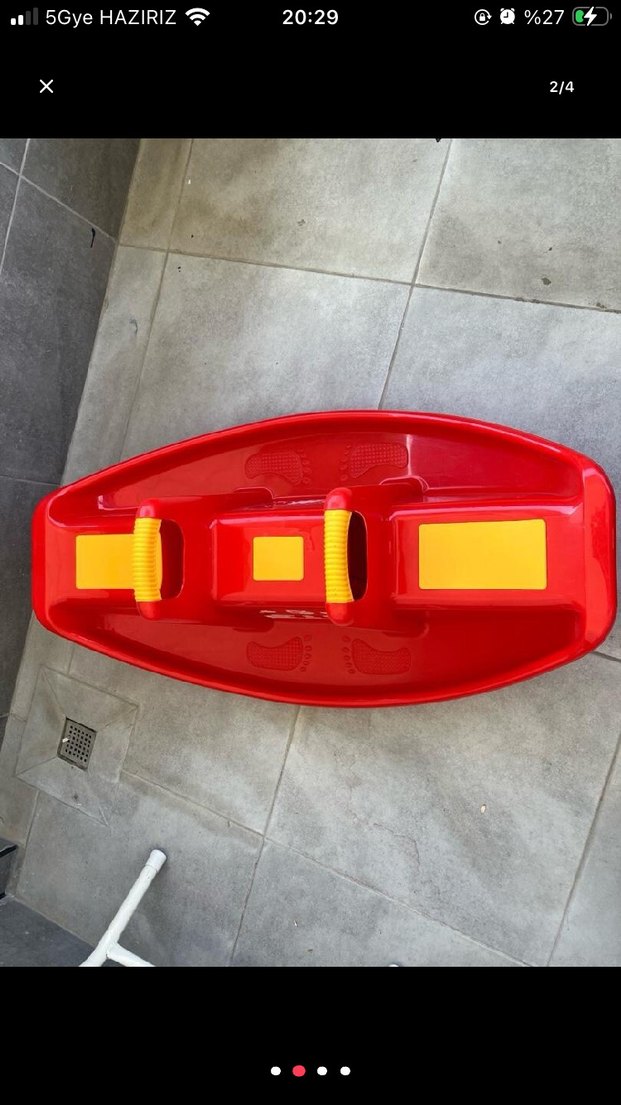 Çift Kişilik Kırmızı Çocuk Tahterevalli - Görsel 2