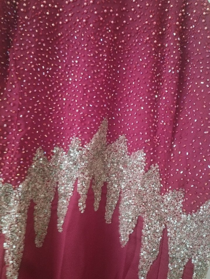 Diger Bordo Uzun Abiye Elbise - Görsel 2