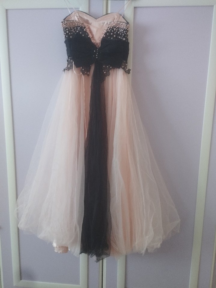 Diger Pembe Straplez Uzun Abiye Elbise - Görsel 4