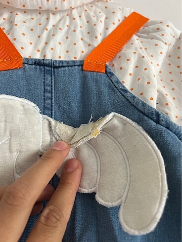 Kız bebek gömlekli salopet elbise - Görsel 5