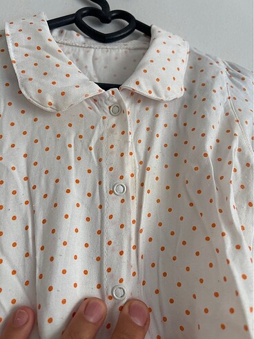 Kız bebek gömlekli salopet elbise - Görsel 7