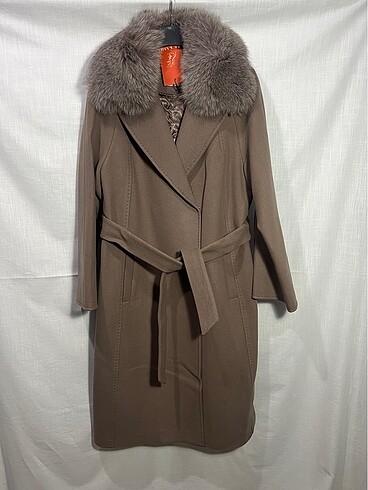 Cashmere gerçek tilki yakalı palto