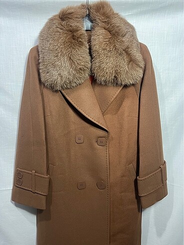 Cashmere gerçek tilki yakalı palto