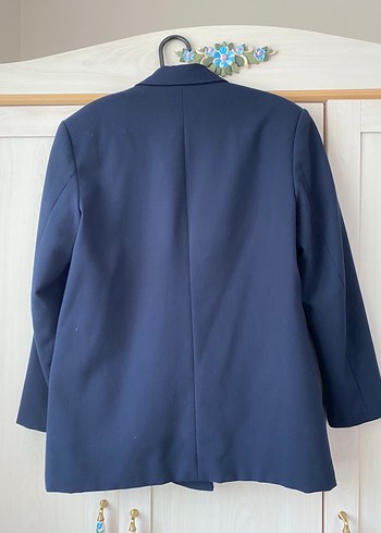 Zara Koyu Mavi Kadın Midi Blazer Ceket