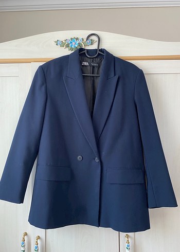 Koyu Mavi Kadın Midi Blazer Ceket