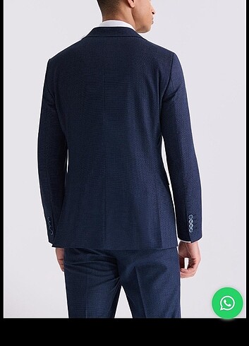 48 Beden Lacivert Slim Fit Mono Yaka Yelekli Takım Elbise 48 Beden. + Göm
