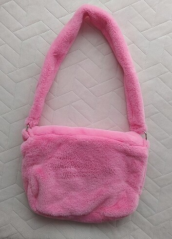 Beden Pembe peluş çanta