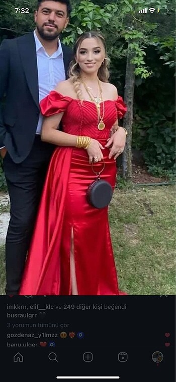 Kırmızı uzun abiye