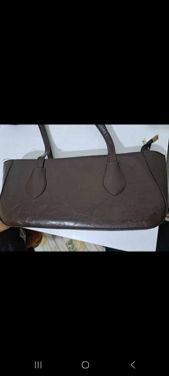 Klasik Kahverengi Deri Kadın Çanta - Görsel 4