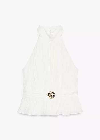 Zara piliseli halter top s beden etiketli