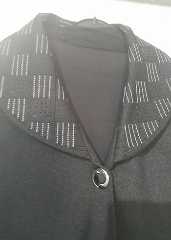 Düğmeli Siyah Midi Kadın Kaban - Görsel 2