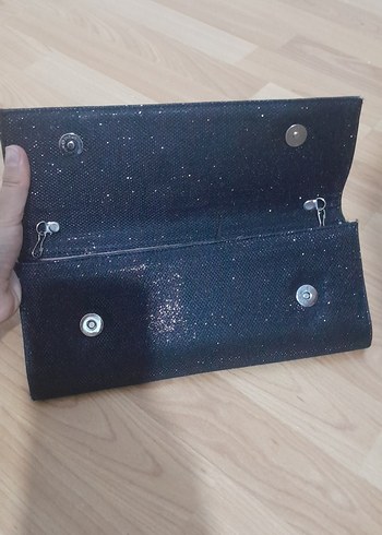 Kadın Mavi Parlak Abiye Portföy Çanta - Görsel 2