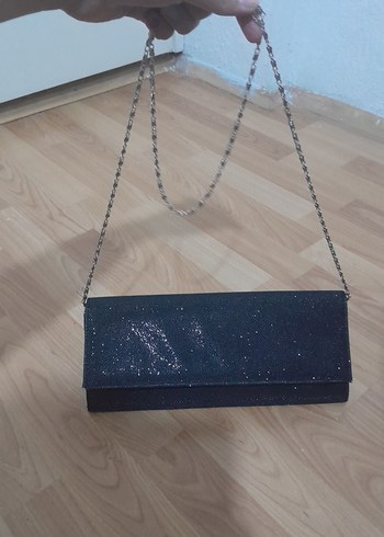 Kadın Mavi Parlak Abiye Portföy Çanta - Görsel 3