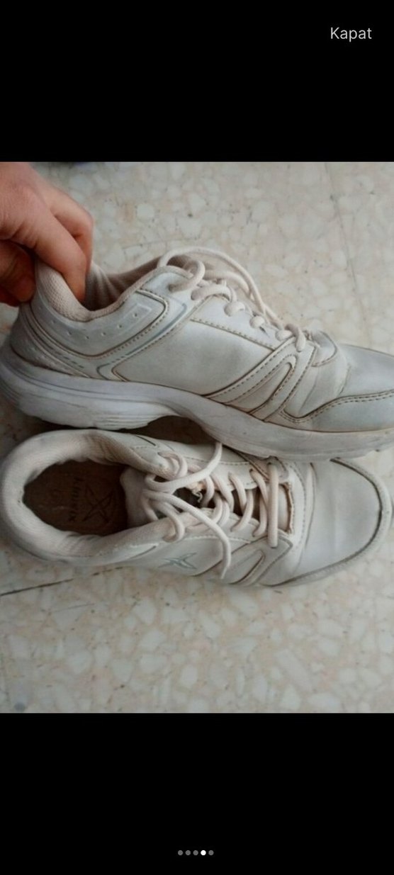 Kadın Beyaz Bağcıklı Dolgu Topuk Spor Ayakkabı - Görsel 2