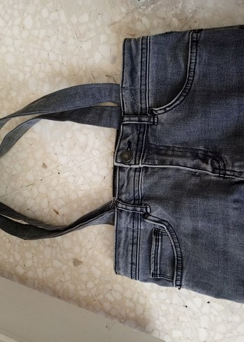 Gri Denim Kadın Çanta Tokalı - Görsel 2