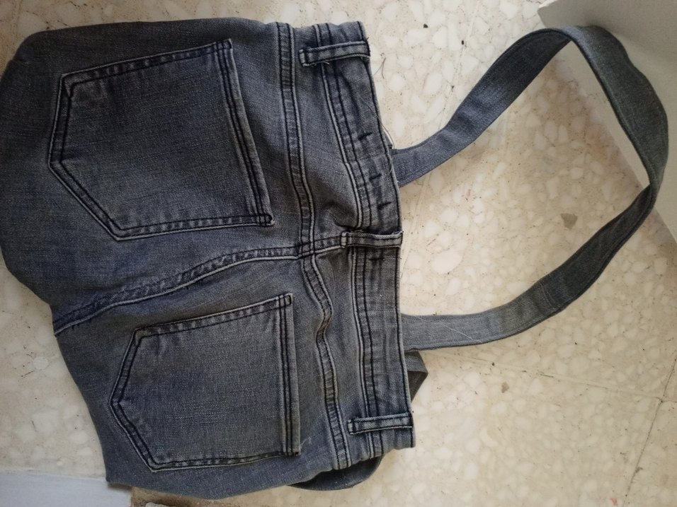 Gri Denim Kadın Çanta Tokalı - Görsel 3