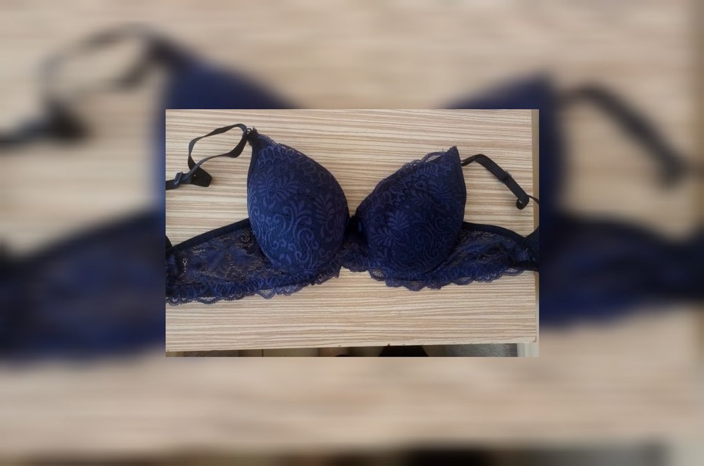 Minimalist lacivert dantelli Sütyen - Görsel 3