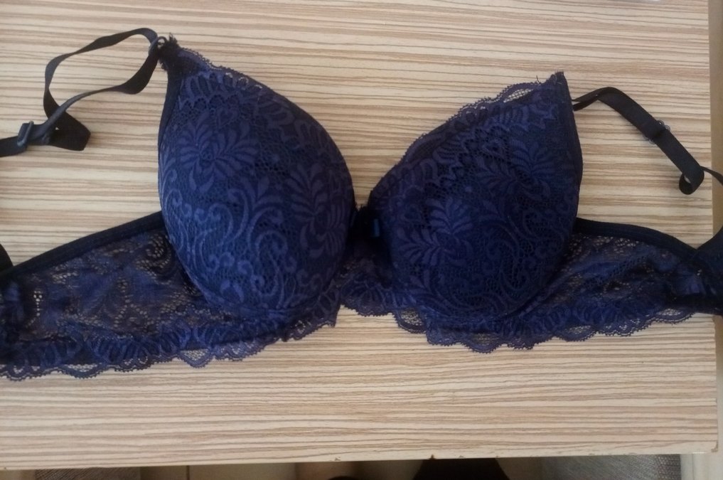 Minimalist lacivert dantelli Sütyen - Görsel 4