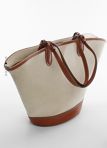 Mango Mango Kombine Kanvas Shopper Canta