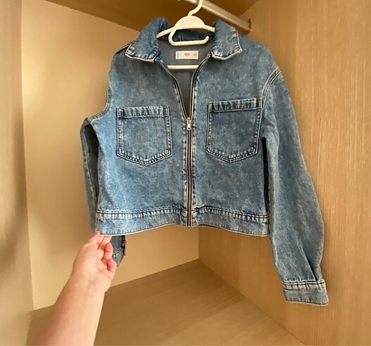 s Beden Mango cepli denim ceket