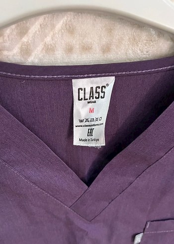 Kadın Mor Düğmeli Kısa Kollu Hemşire Takımı - Görsel 4