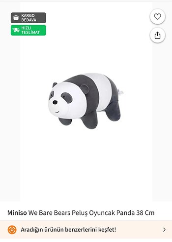 Gri Peluş Panda Oyuncak - Görsel 4