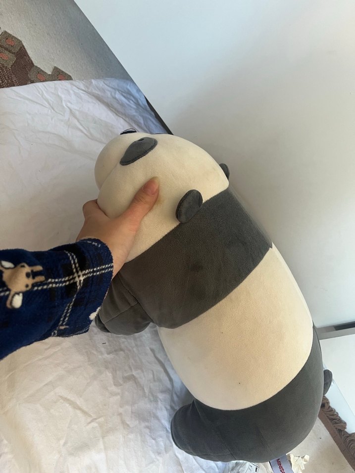 Gri Peluş Panda Oyuncak - Görsel 3