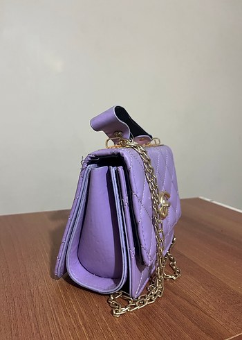 Zincir Detaylı Mor Kadın Çanta - Görsel 2