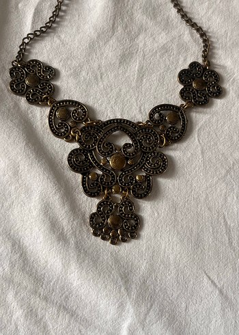 American Vintage Vintage Filigran Cicekli Bronz Kolye