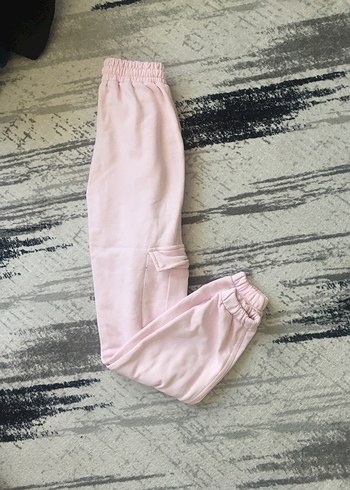 Pembe Rahat Kesim Midi Kadın Eşofman Altı - Görsel 2