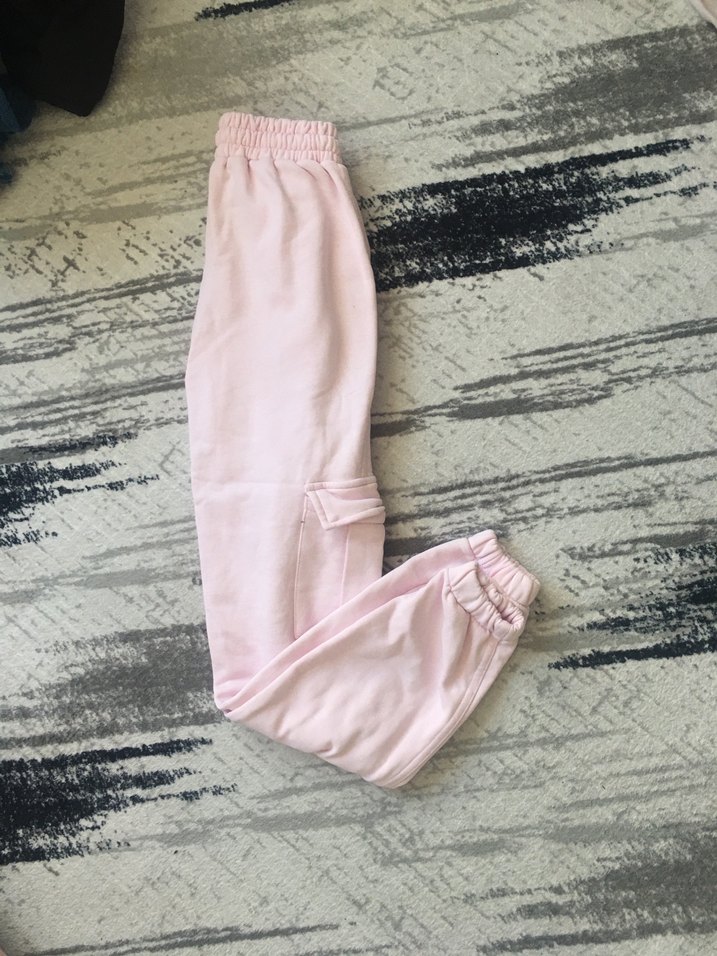 Pembe Rahat Kesim Midi Kadın Eşofman Altı - Görsel 2