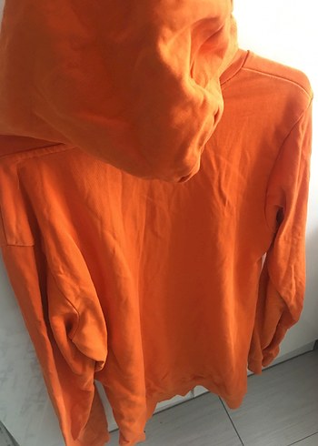 Turuncu Kapüşonlu Oversize Sweatshirt - Görsel 4