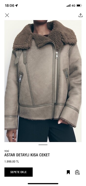 Zara Zara astar detaylı biker ceket