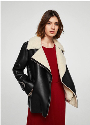 m Beden Mango biker ceket mont