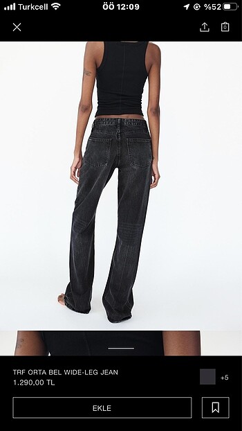 xs Beden ZARA WIDE LEG ORTA BEL JEAN