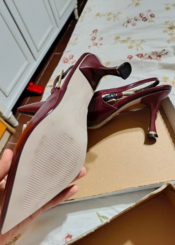 Diğer Bordo Tokalı Stiletto Kadın Ayakkabı