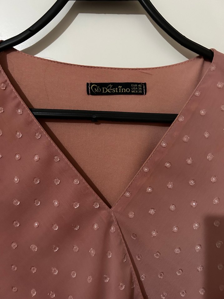 Parıltılı Kemerli V Yaka Bluz - Görsel 2