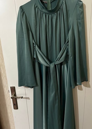 Nakışlı Turkuaz elbise - Görsel 3