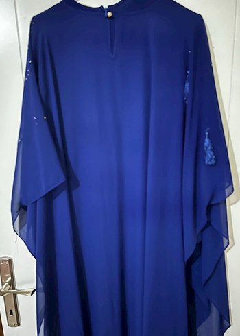 Mavi İşlemeli Uzun Kadın Elbise - Görsel 6
