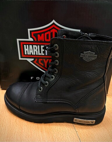 40 Beden siyah Renk Harley Davidson Siyah Deri Bot (40 Numara)