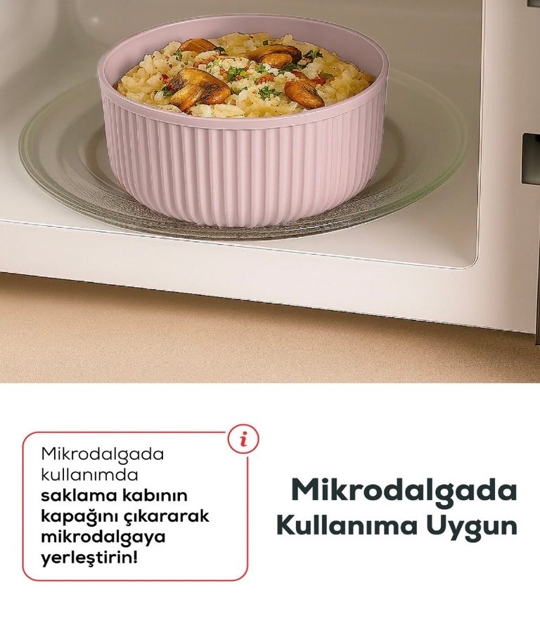 4'lü Pembe Pastel Saklama Kabı Seti - Görsel 4