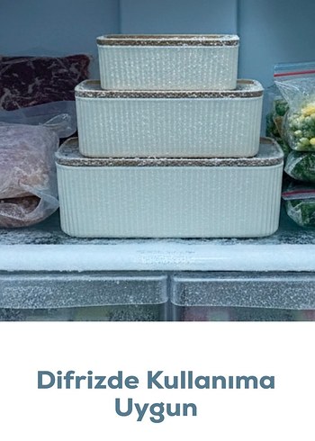 Bej 4'lü Saklama Kabı Seti - Görsel 5