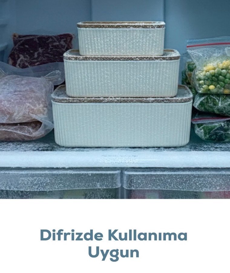 Bej 4'lü Saklama Kabı Seti - Görsel 5