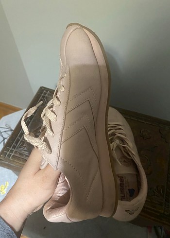 Bej Stiletto Topuklu Kadın Spor Ayakkabı - Görsel 2