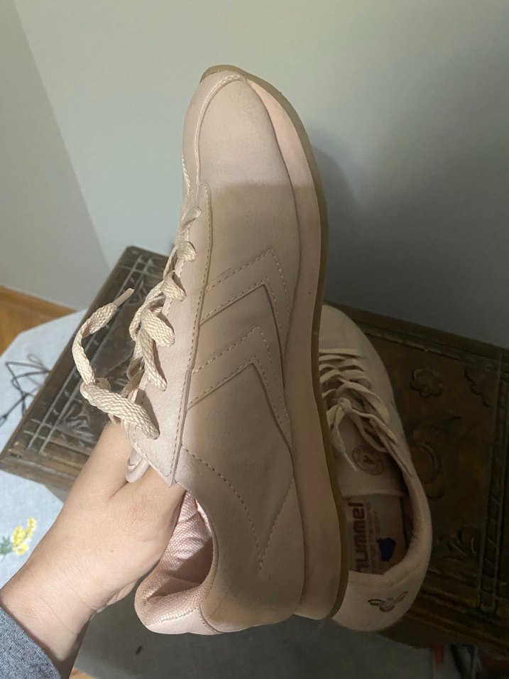 Bej Stiletto Topuklu Kadın Spor Ayakkabı - Görsel 2