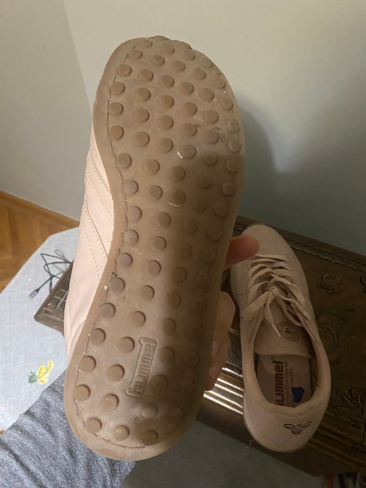 Bej Stiletto Topuklu Kadın Spor Ayakkabı - Görsel 3