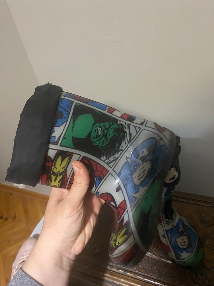 Çocuk Süper Kahraman Desenli Lastik Çizme - Görsel 2