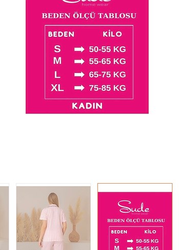 Pembe Çizgili Kısa Kollu Kadın Pijama Takımı - Görsel 4