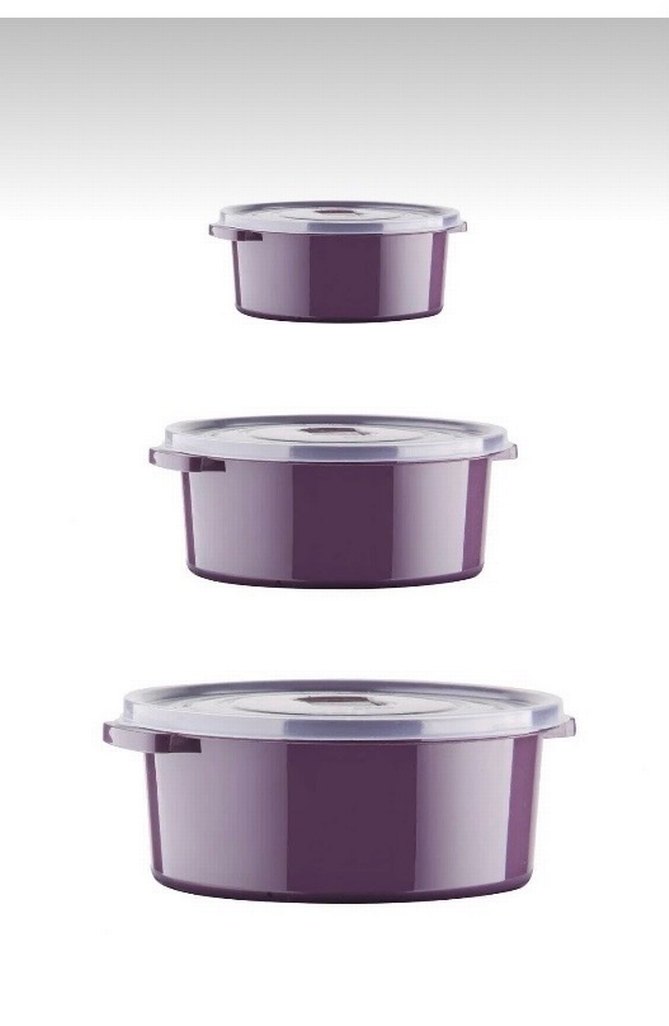 Mor Plastik 6'lı Saklama Kabı Seti - Görsel 5