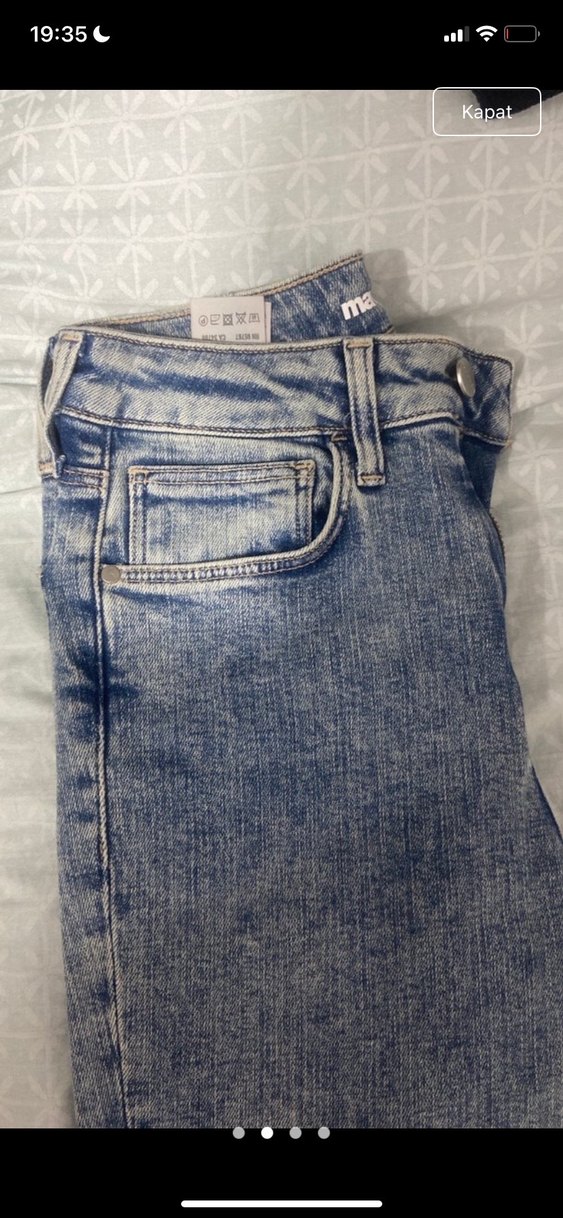 Mavi K.MOVE Düğmeli Gri Baskılı Kadın Kot - Görsel 2